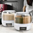 thumbnail image 3 of Distributeur de Grains Rotatif à 360° Boîte de Rangement pour Grains Bocal Scellé Transparent Circulaire Cuisine Riz, 3 of 5