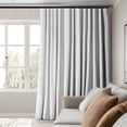 thumbnail image 5 of Room Divider Curtains - Total Blackout Privacy Panel - Thermal Insulated Noise Reduction - Bedroom/Window/Living Room - Ceiling Track - W 8.3 ft H 9ft - White, 5 of 12