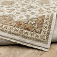 thumbnail image 4 of 2' X 8' Rust And Ivory Oriental Power Loom Stain Resistant Runner Rug With Fringe, 4 of 10