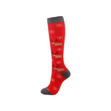 

Profit 1 Pair Men Women Christmas Style Sock Cute Fashion Sports Socks Anti Fatigue Knee Stocking New Year Party Festival Gifts Type 39 S/M