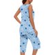 thumbnail image 5 of Conjunto de Ropa de Salón para Mujer Cuello Redondo Blusa sin Mangas Sólida Y Pantalones Cortos de Cintura Elástica Pantalones, Pantalones Cortos de Verano para Mujeres, 5 of 7
