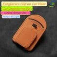 thumbnail image 4 of Soporte para Gafas de Sol con Visera Magnética, Agarre Antideslizante, Uso Nico, Cuero de Gamuza, Soporte para Sombrilla de Auto, Organizador para Tarjetas y Gafas, Naranja, 4 of 13