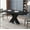 Black, variant on BSHTI Modern Square Dining Table,Stretchable,Printed Black Marble Table