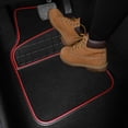 thumbnail image 7 of CAR GRAND Premium Carpet Car Mats Front & Rear Non-slip Waterproof All Season All Weather Automotive Floor Mats Black Red, 7 of 7