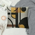 Shiartex Modern Geometric Throw Pillow Covers Brown Black Stripes