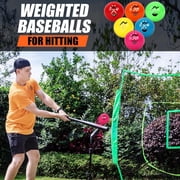 6 Pack Poly Practice Baseballs & Softballs, Various Weighted Balls for Throwing, Hitting and Pitching