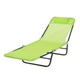 thumbnail image 3 of Demi Bonn Outdoor Folding Chaise Lounge with Reclining Back, Mesh Seat, Headrest for Pool, Beach, Yard, Patio, Sun Tanning, Green, 3 of 11