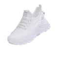 thumbnail image 3 of Domzle Wide Toe Box Shoes Women Non-Slip Wide Width Sneaker Ultra Light Extra Wide Road Running Shoes Breathable Tennis Walking Gym Workout Trainer White 37, 3 of 4