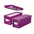 thumbnail image 1 of Caja de almacenamiento de CD Snap -N -Store - Paquete de 2, duradero, 5.1 x 5.1 x 13.2 pulgadas de disco con tapas para almacenar hasta 330 discos - Berry, 1 of 2