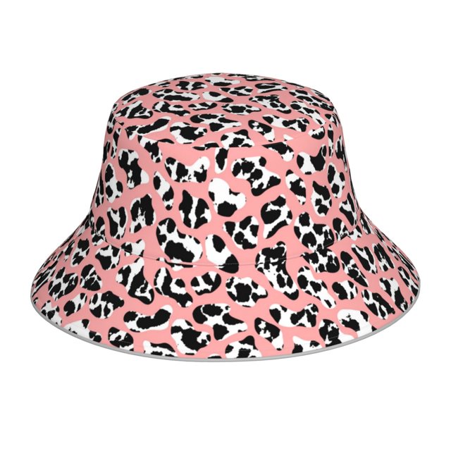 Fotbe Cow Animal Skin Sombrero Tipo Pescador con Estampado – Sombrero de Sol de Algodón de Moda para Playa, Golf, Pesca