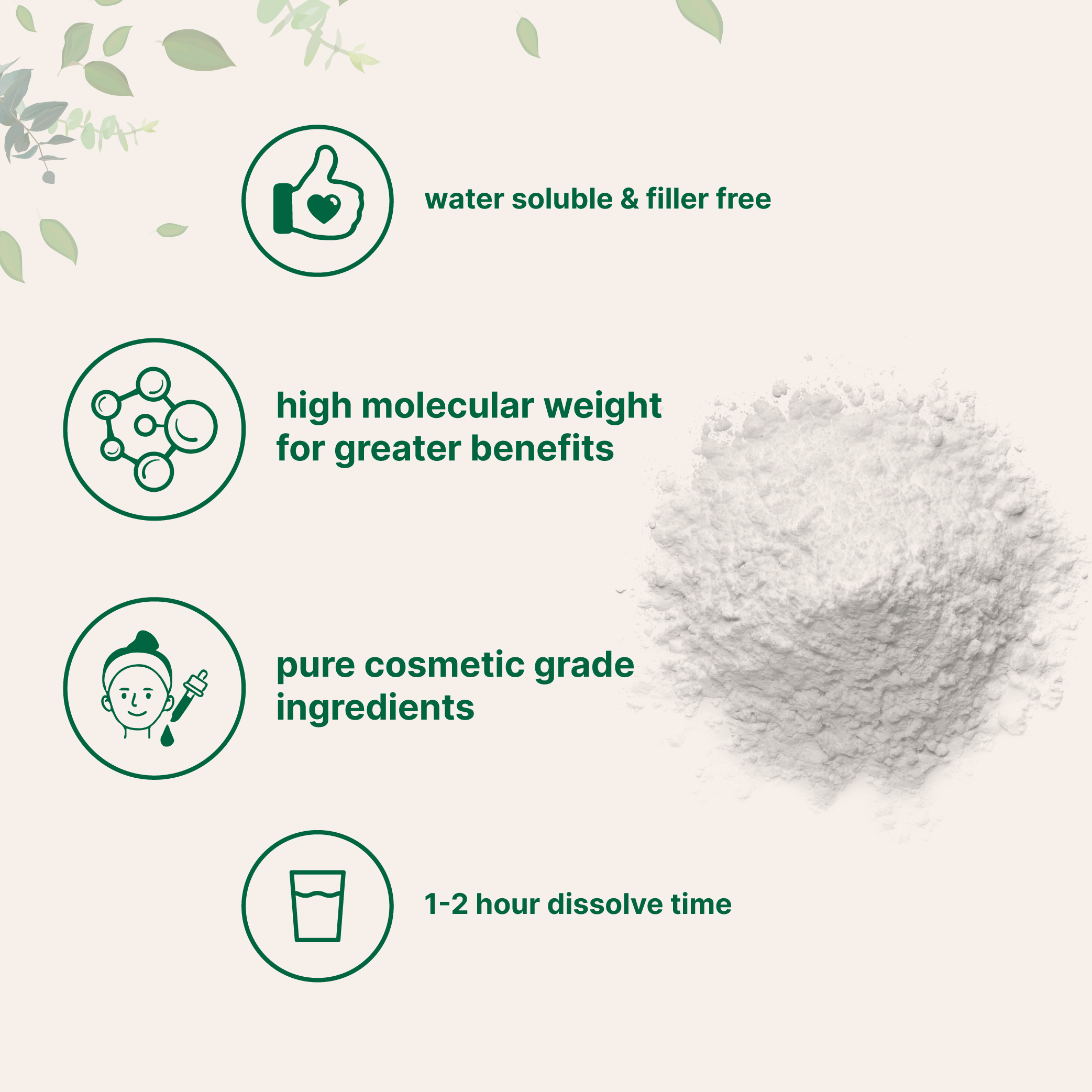 Premium Pure Hyaluronic Acid Powder for Making Anti-Aging Serum, Internal Hydration & Joint Health Support , 30 grams - image 3 of 6