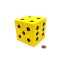 thumbnail image 2 of Yellow Opaque Foam Die with Black Dots D6 100mm (4in) Pack of 1 Die Koplow Games, 2 of 3