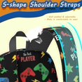 thumbnail image 5 of Game Controller Black Pattern 17" School Backpacks for Teens,Waterproof Oxford Fabric,S-Shape Padded Straps for School,Travel,Hiking,Camping, 5 of 6