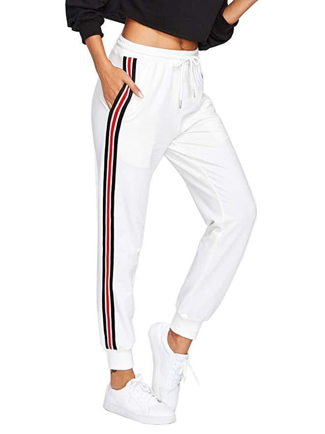 red white striped pants