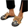 thumbnail image 4 of JeashCHAT Clearance Slip On Slide Sandals for Women Women's Fashionable Sandals Bow Tie Half Wrap Comfortable Soft Sole Slippers (Black), 4 of 6