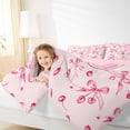 thumbnail image 3 of Manfei Girly Cherry Bow Design Twin Comforter Sets For Girls,Letter J Alphabet Initial Bedding Set,Pink Reversible,2-Piece, 3 of 7