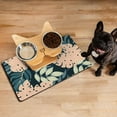 thumbnail image 3 of Jungle Leaves Pet Food Mat - Hawaiian Floral Dog Bowl Mat - 4-Layer Absorption - Non-Slip Base - Vibrant Botanical Design - Easy Clean & Hygienic - 12x19 Inches, 3 of 4