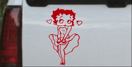 LARGE 21" Betty Boop hearts girls car bonnet side sticker graphic decal wall art 