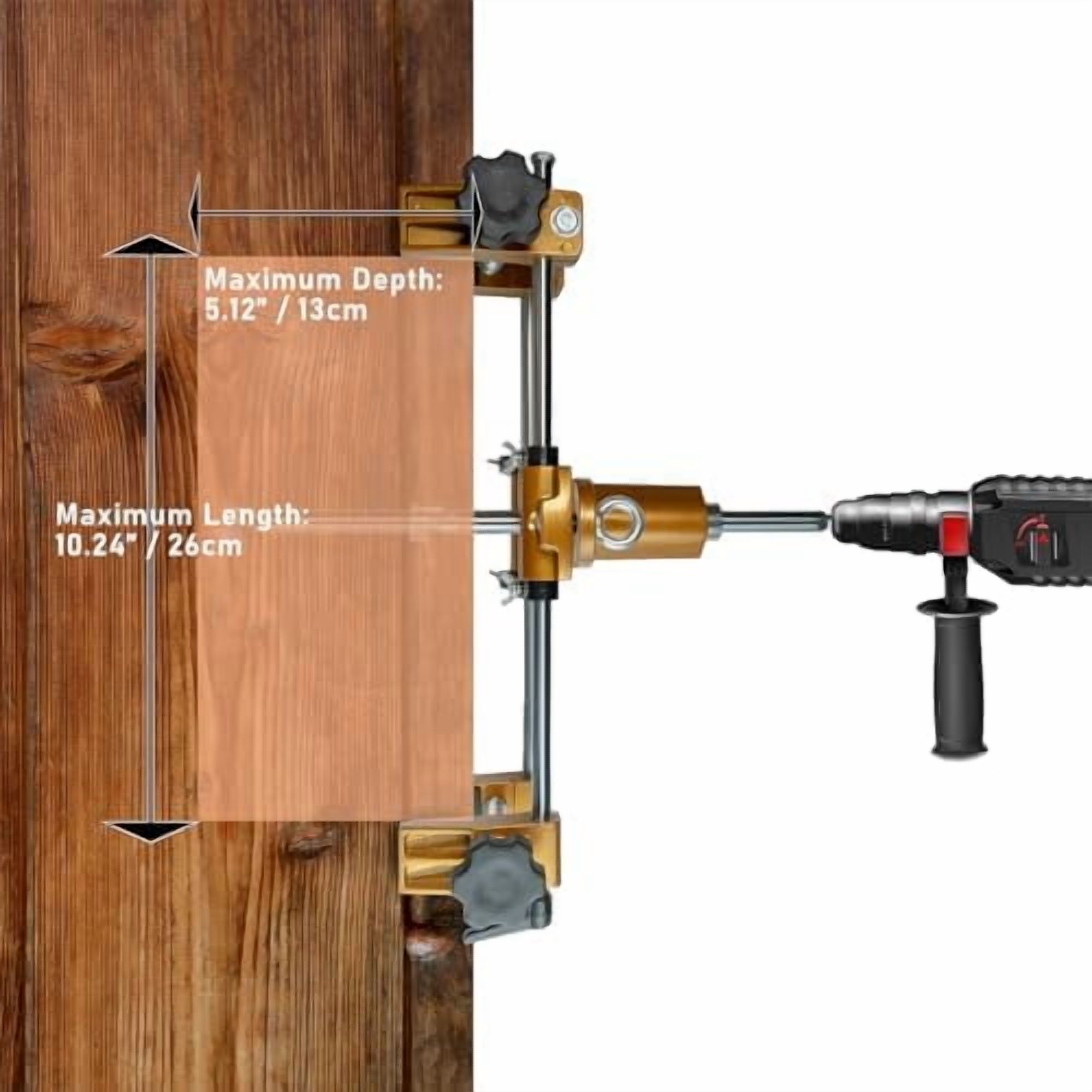 Mortise Lock Jig,Door Lock Hole Opener Kit for Wooden Doors,Door Lock Installation Kit Mortising Machine Mortise Jig with 3 Drill Bits,Suitable for Angle Grinder and Electric Hand Drill