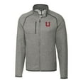 thumbnail image 2 of Men's Cutter & Buck Heather Gray Utah Utes Mainsail Sweater-Knit Big & Tall Full-Zip Jacket, 2 of 3