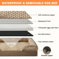 thumbnail image 6 of XXL Orthopedic Dog Bed with Headrest, Waterproof Dog Couch Bed with Removable Washable Cover, Dog Sofa Bed, Egg-crate Foam, Waterproof Lining, Nonskid Bottom, Brown, 48in, 6 of 8