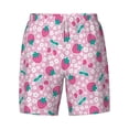thumbnail image 4 of Lsque Mens Swim Trunks Cherry Strawberry Pattern - Bathing Suit Compression Liner - Beach Swim Shorts Swimwear - (S-3XL) - Stretch Quick Dry -Medium, 4 of 9