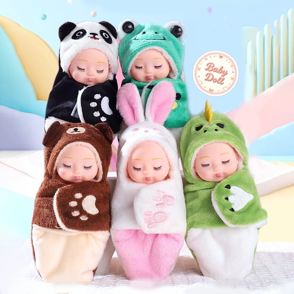 5Inch Mini Reborn Baby Doll, Real Life Soft Newborn Doll with Outfit, Realistic Cute Pretend Play Dress‑up Toy, Soft Safe Vinyl PVC Doll, Ideal Christmas Birthday Gift for Kids Ages 3 
