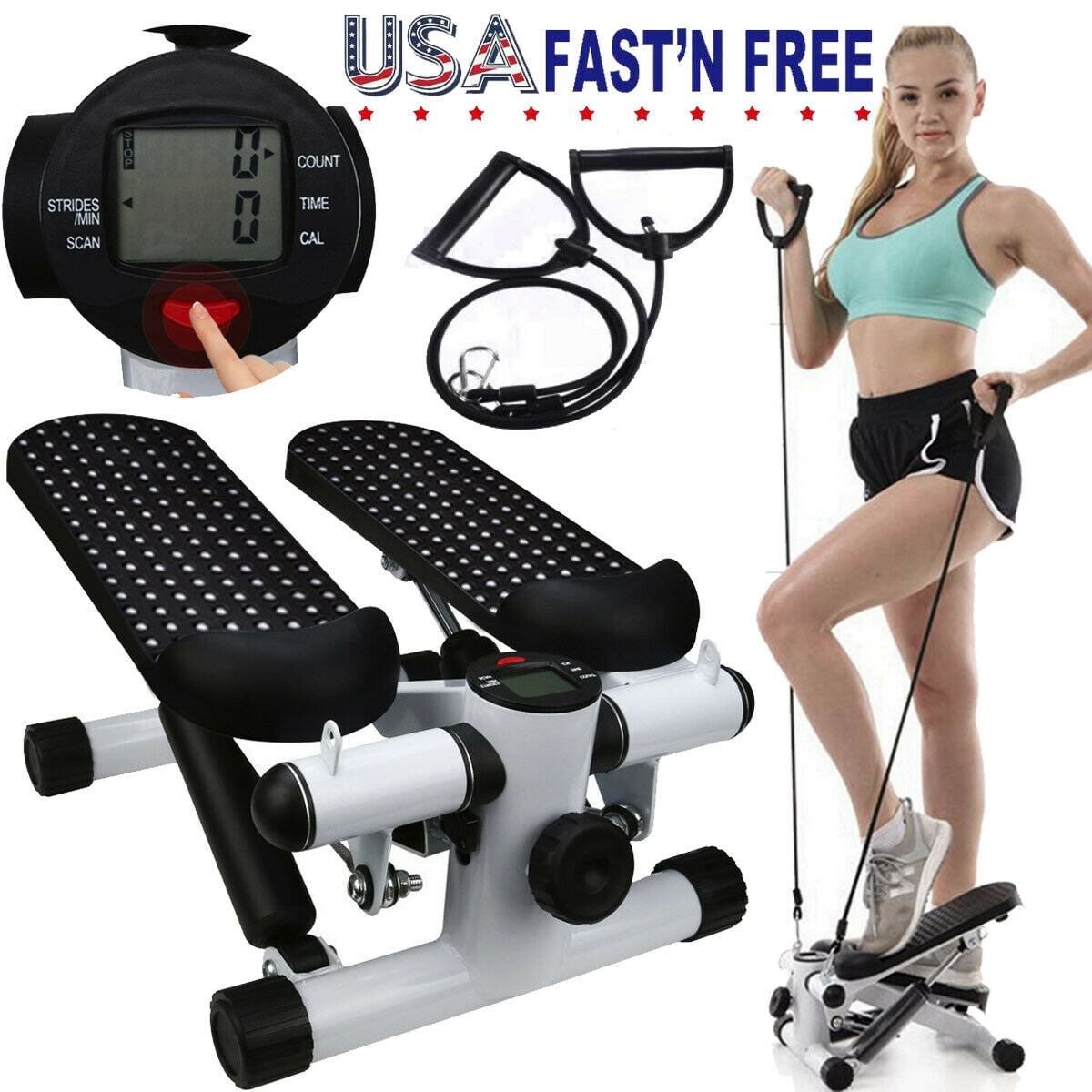 Mini Stepper LCD Display Leg Arm Fitness Exercise Gym Aerobic Workout Machine 