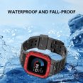 thumbnail image 3 of FIEWESEY Watch Bands Compatible for Fitbit Versa 4/Fitbit Versa 3/Fitbit Sense/Fitbit Sense 2,Sport Protective Replacement Rugged Wristband Case Band(Black+Red), 3 of 7