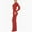 Red, variant on Elvqul Dresses for Women Slim Slit Dress Green Long Sleeve Solid Color Crew Neck Fashionable Ladies Maxi Dresses Winter