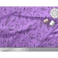 thumbnail image 3 of Soimoi Purple Cotton Jersey Fabric Blueberry Leaves Printed Fabric 1 Yard 64 Inch Wide, 3 of 3