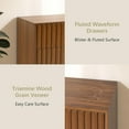 thumbnail image 4 of Fluted Dresser for Bedroom with 6 Drawers, 47'' Wide Modern Dresser with Metal Handle, Natural Wood Dressers Organizer with Blister Drawers for Bedroom, Brown, 4 of 14
