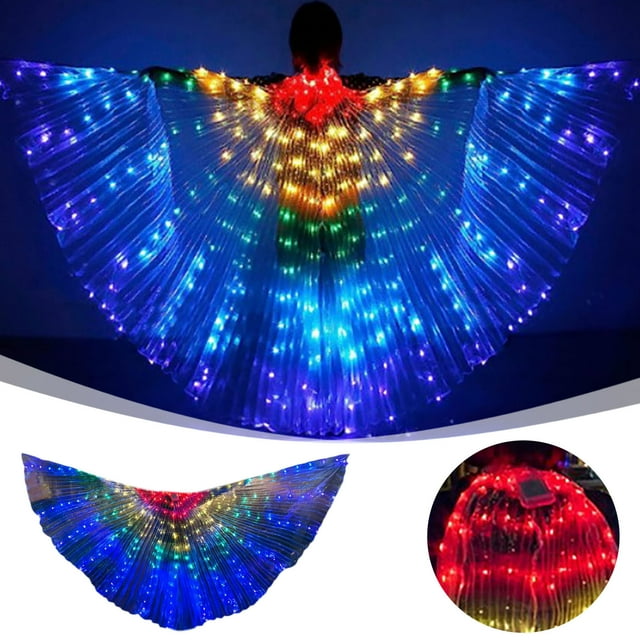 BotaniNest LED Wing Dance Party With Telescopic Rods Fastening Adults Belly Dance Children For Stage Performances Carnival Parties
