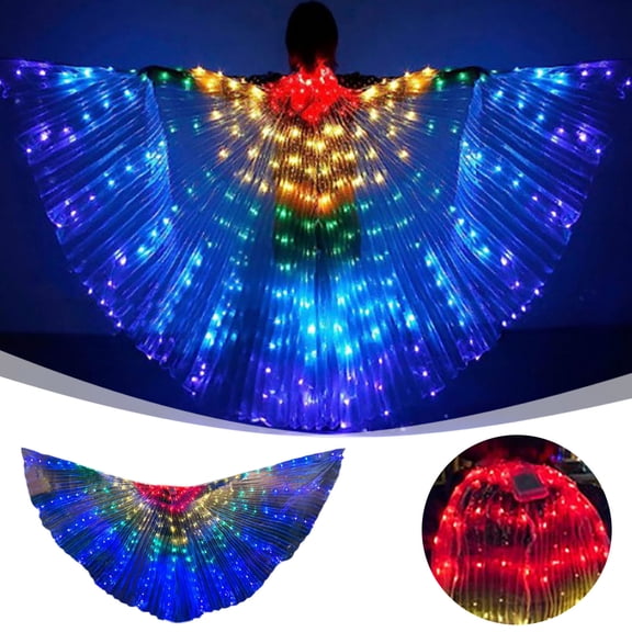 Home Decor Led Wing Dance Party With Telescopic Rods Fastening Adults Belly Dance Children For Stage Performances Carnival Parties Event Party Practical