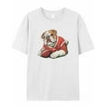 thumbnail image 5 of T Shirts for Women Short Sleeve Cotton Crewneck T-Shirt, French Bulldog Rugby Sport Tee Tops Casual Basic T-Shirts, XS-5XL White XXL, 5 of 7