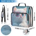 thumbnail image 3 of Circular Folder Package 13.6*3.5*12.4 Inches ,Binder Bag，Binder Organizer，Zipper Binder，3 Ring Binder ,Suitable for Work Super Cute Cat with Glasses, 3 of 8