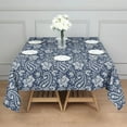 thumbnail image 3 of Blue Pioneer Flower and Paisley Pattern Square Tablecloth,Waterproof Square Table Cover,Wipeable Spillproof Washable Table Cover for Home Kitchen Party Decor 42"X42"(107x107cm), 3 of 6