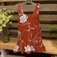 thumbnail image 2 of UPPADA Camisoles d'Été pour Femmes Col Rond Coupe Ample T-Shirts Décontractés Mode Sans Manches Vêtements de Plage Ourlet Fluide Chandails à Enfiler Hauts Plage Boho Vêtements Hauts pour Femmes en Solde Orange,m, 2 of 5