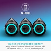 MEE audio partySPKR Bluetooth Wireless Speaker with Dynamic LED Lighting, 2 Subwoofers for Powerful Sound, Connect 100+ Together; Large Yet Portable for Indoor/Outdoor Use (Camo)