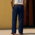 thumbnail image 4 of Mens Linen Pants Summer Beach Pants Casual Loose Fit Lightweight Vacation Clothing, 4 of 4
