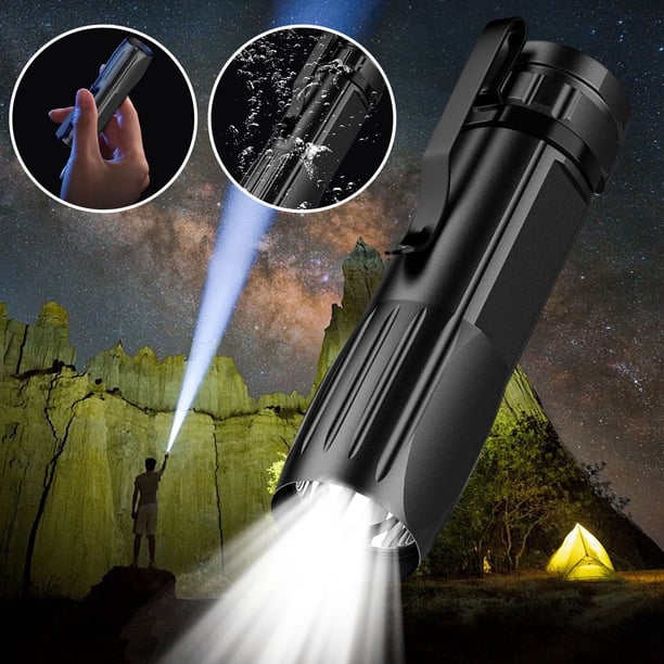 XWSHYW Aparatos Electrónicos Linterna Pequeña de Aleación de Aluminio con Clip Tipo Bolígrafo, Linterna Pequeña de Enfoque Fijo con Carga Usb, Linterna Pequeña de Luz Potente para El Hogar