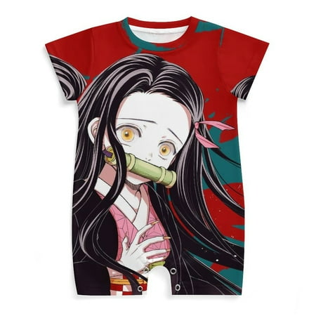 

Demon Slayer Baby Romper Anime Romper for Baby Short Sleeve Pajamas for Baby Boy Girl Jumpsuits Sleep And Play 3-24 Months