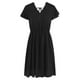 thumbnail image 5 of Vestido de fiesta corto de gasa con cuello en V y mangas cortas informales de terciopelo para mujer XL, 5 of 5