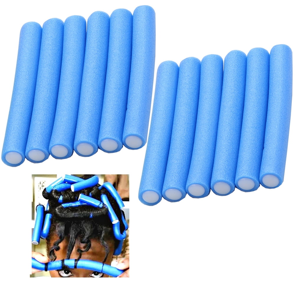 12 Hair Rollers Perm Rods Flexi Curlers Soft Foam Bend Curls Tool Salon