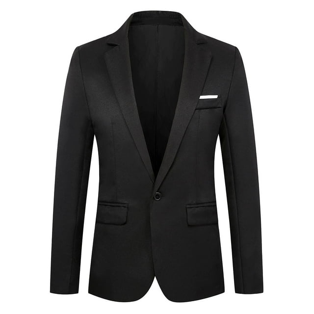 Evotelvi Costume Décontracté à Manches Longues Sans Capuche Veste d'Hiver Noire G