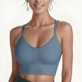 thumbnail image 4 of Sngxgn Womens Sports Bra Padded Low Impact Thin Strap Workout Yoga Bra(Grey,L), 4 of 5