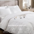 thumbnail image 2 of Funda de edredón Bedsure Luxury Hotel Queen Size, 100% algodón, color blanco, 2 of 9