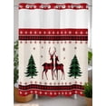 thumbnail image 2 of Ethnic Winter Deer Christmas Trees No Hooks Shower Curtain with Snap in Fabric Liner Set, Winter Snowflake on Linen Shower Curtains Waterproof Bathroom Curtain with See Through Top Window, 72x72 Inch, 2 of 6