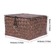 Shelf Baskets with Lid Storage - Woven Hyacinth Organizer