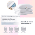 thumbnail image 6 of 3 Sided Zipper Duvet Cover Set Full Size - Unique Design Microfiber Duvet Cover Set with 3 Sided Zipper Closure, 3 PCS Full Size Duvet Cover (80"x90") & 2 Pillow Cases(20"x30"), Hot Pink, 6 of 7